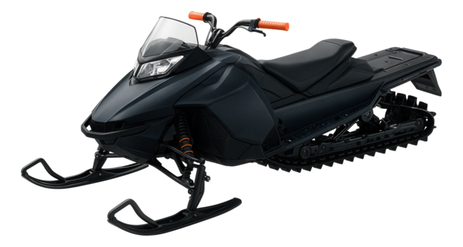 Performance snowmobile with a low-slung body and aggressive track pattern