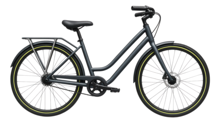 City bike featuring a low-slung frame and rear rack attachment points