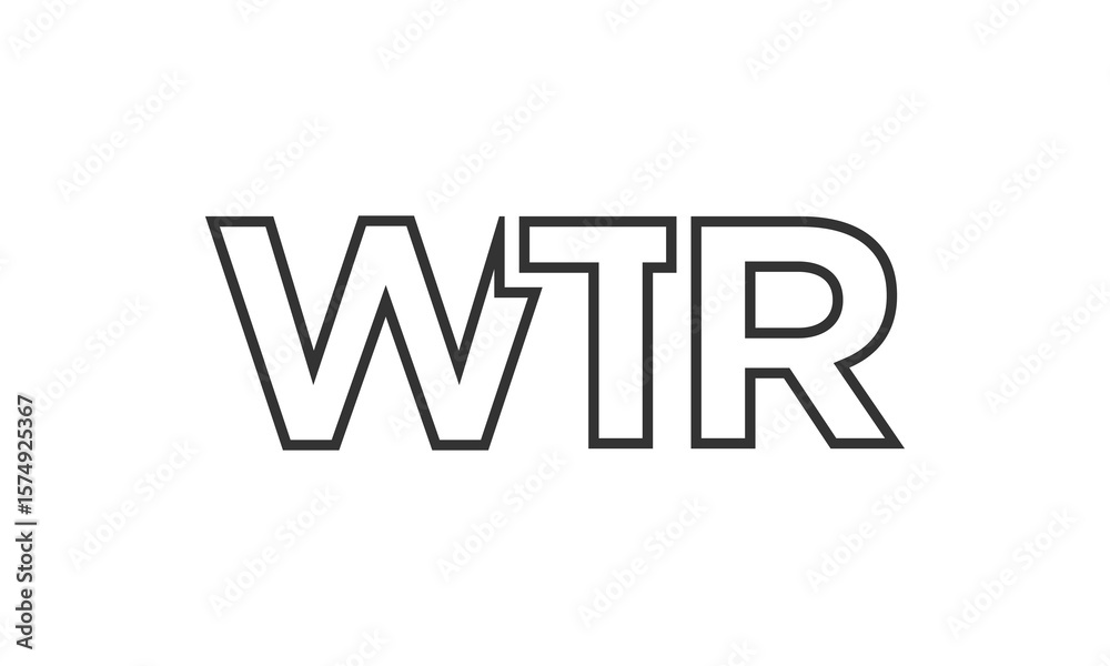 Fototapete WTR logo design template with strong and modern bold text. Initial based vector logotype featuring simple and minimal typography. Trendy company identity.