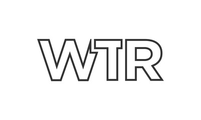 Fototapeta premium WTR logo design template with strong and modern bold text. Initial based vector logotype featuring simple and minimal typography. Trendy company identity.