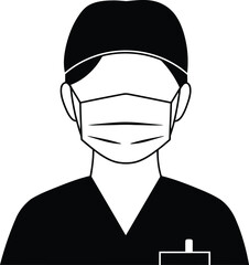 Minimalist Medical Mask Vector