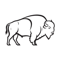 Classic Bison Shaggy Aura Portrayed - Bison vector - Bison Line art - Bison Drawing - Vector Lineart of Bison - Bison icon - its familiar wild animal enduring essence

