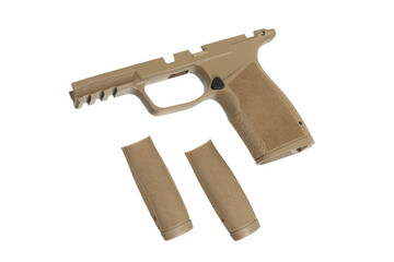 Tan Pistol Frame with Grip Inserts