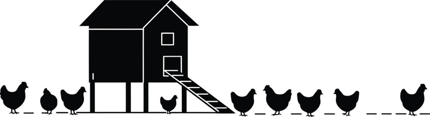 Minimalist Chicken Coop Vector © Tharindu