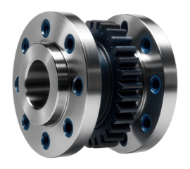 Flanged gear coupling with a double flanged design for a cement mixer plant