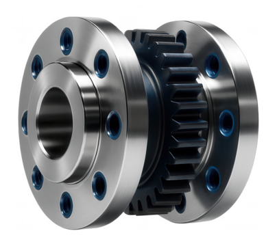Flanged gear coupling with a double flanged design for a cement mixer plant
