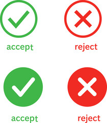Yes and No validation symbols in flat and outline styles