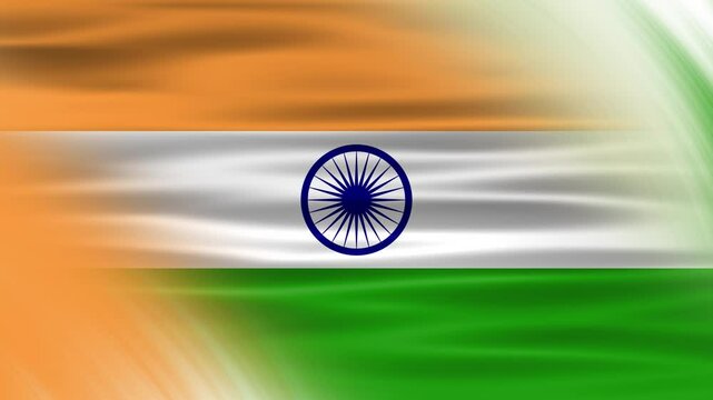 Waving animated indian flag abstract. celebration 15th august and 26 january concept background.