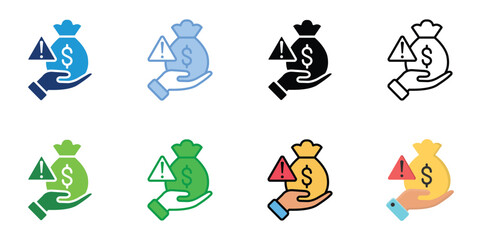 Risk Taking Icons Set Vector Multiple Style Collection