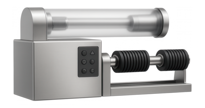 CO2 laser printer with a sealed laser tube and rotary attachment for marking cylindrical objects in a glassware production facility