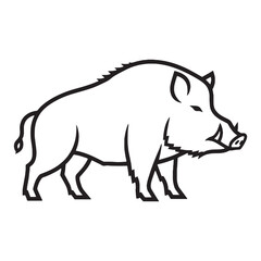 Distinct Boar Tusks - Boar vector - Boar Line art - Boar Drawing - Vector Lineart of Boar - Boar illustration - fierce features

