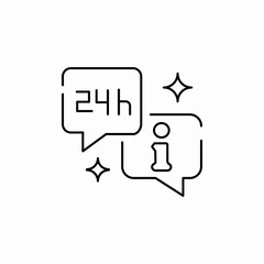 24 hours information support icon sign vector