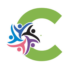 Initial Charity Logo combine with letter C vector template