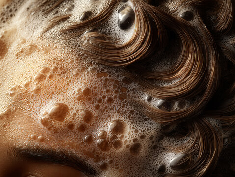 Washing Ritual: Textured Hair with Water and Soap Bubbles