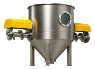 Horizontal mixing silo with dual side augers and inspection hatch for grain processing in an agricultural facility
