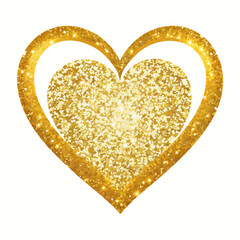 golden heart with diamonds