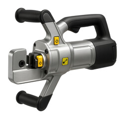 Portable rebar cutter with battery power and a lightweight aluminum frame for on-site construction tasks