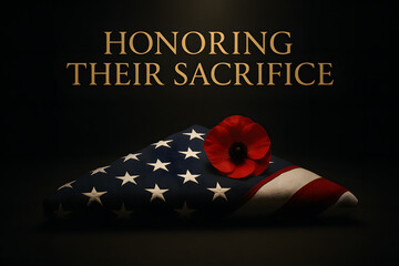 Veterans day memorial day honoring sacrifice american flag poppy flower