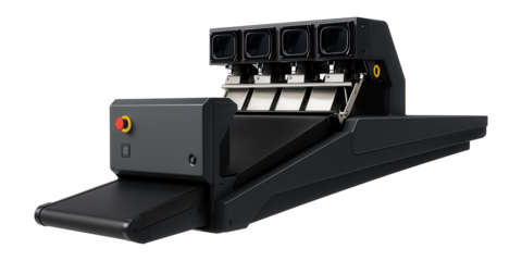 High-capacity optical sorter with an extended conveyor and modular sensor array for a bulk material handling center