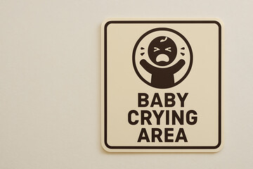 Designated crying baby area sign for parents and infants
