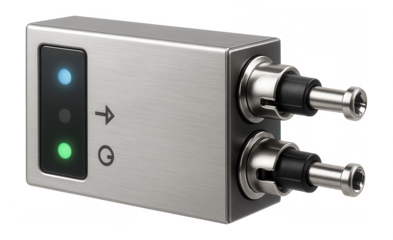 Fiber optic input-output module with ST connectors for high-speed data transmission in a telecommunications hub
