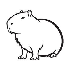 Embodying Rodent Spirit - Capybara vector - Capybara Line art - Capybara Drawing - Vector Lineart of Capybara - Capybara icon - truly part of its kind


