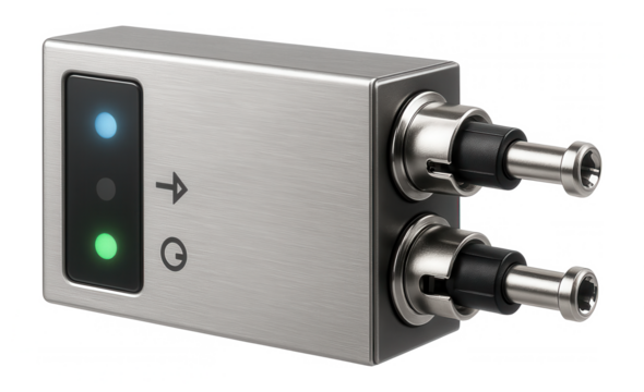 Fiber optic input-output module with ST connectors for high-speed data transmission in a telecommunications hub