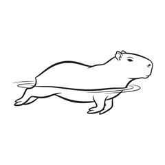 Capturing Capybara Aura - Capybara vector - Capybara Line art - Capybara Drawing - Vector Lineart of Capybara - Capybara icon - a familiar large rodent spirit

