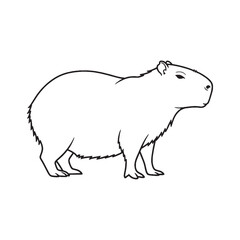 Unveiling Capybara Identity - Capybara vector - Capybara Line art - Capybara Drawing - Vector Lineart of Capybara - Capybara icon - an iconic peaceful rodent

