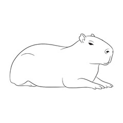 Ascribing Capybara Serenity - Capybara vector - Capybara Line art - Capybara Drawing - Vector Lineart of Capybara - Capybara illustration - radiating gentle strength

