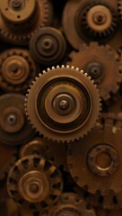 Explore the intricate world of gears: a close up view of mechanical engineering design