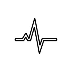 Heartbeat Line Vector Icon on White Background  