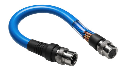 Control cable with a high-flexibility polyurethane jacket for robotic arms in assembly lines.