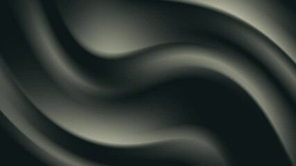 Silver waves flow on a dark background, forming a metallic abstract gradient with soft contours - Powered by Adobe