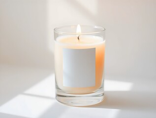 Lit Candle with Blank Label