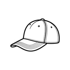 Sporty Cap in Focus: A simple yet striking illustration of a classic baseball cap, rendered in a clean, minimalist line style, exuding casual elegance.