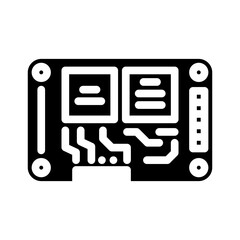 iot circuit board module glyph icon vector illustration
