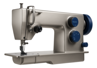 Zigzag sewing machine with a wide stitch width for sail-making operations.