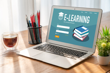 E-learning website with modish sofware for student to study online on the internet network