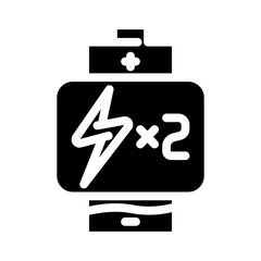 dual power source glyph icon vector illustration