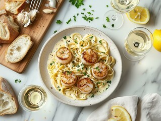 Elegant Pasta Dinner Photo