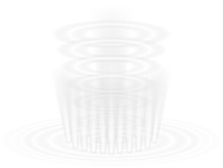 Glowing blue energy portal isolated on transparent background. Futuristic light vortex with circular ripple effect. Perfect for sci-fi design, gaming, and digital art projects. PNG light effect