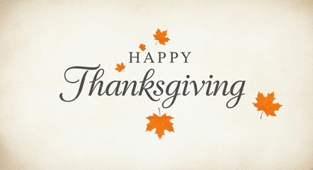 Elegant Thanksgiving Greeting Autumn Leaves  Calligraphy