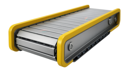 Slat conveyor with interlocking slats and side guards for transporting heavy loads in a steel manufacturing plant