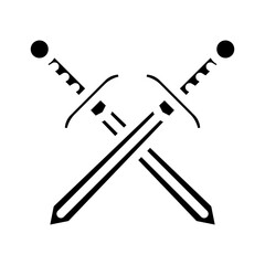 crossed swords heraldic glyph icon vector illustration