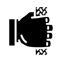 non slip grip glyph icon vector illustration