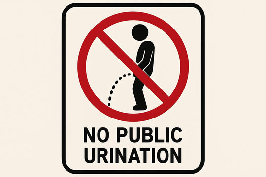 No urinating in public spaces — strictly prohibited by regulations