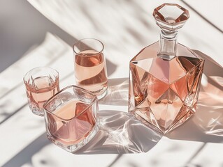 Rose Tinted Glass Still Life Photo