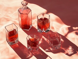 Elegant Glass Decanters Composition Photo