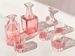 Elegant Glass Decanters Still Life Illustration